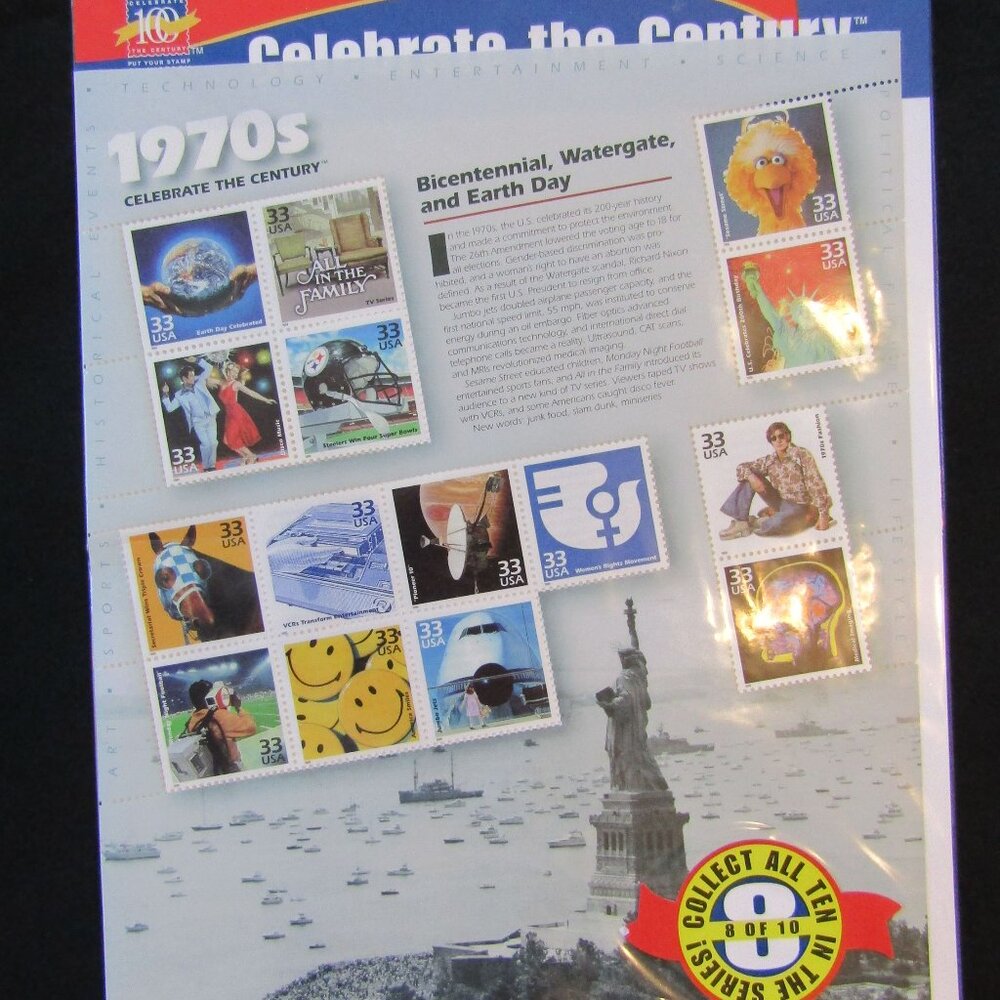 ✨NEW & SEALED! Celebrate The Century 1970s USPS Stamps Full Collector's Sheet! ✨